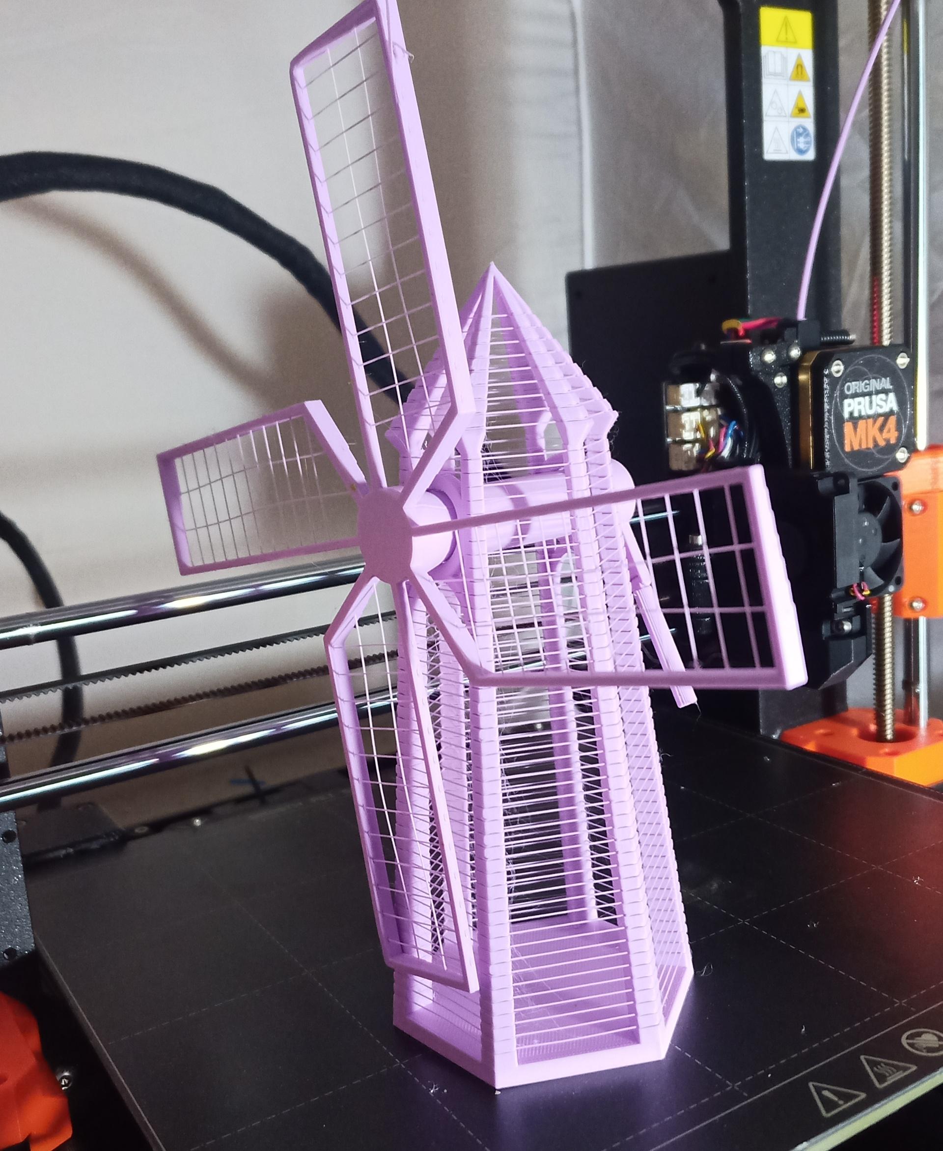 String Windmill - Prusa MK4, PrusaSlicer, eSun Lilac Matt PLA  - 3d model