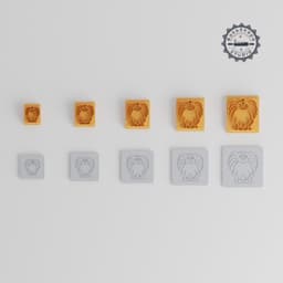Papillon Stamp Tile Set, 5 Motif Sizes 20-40mm, Perfect for Clay, Cookies & Fondant, Fluffy Dog Design PRODUCT_5374 3d model