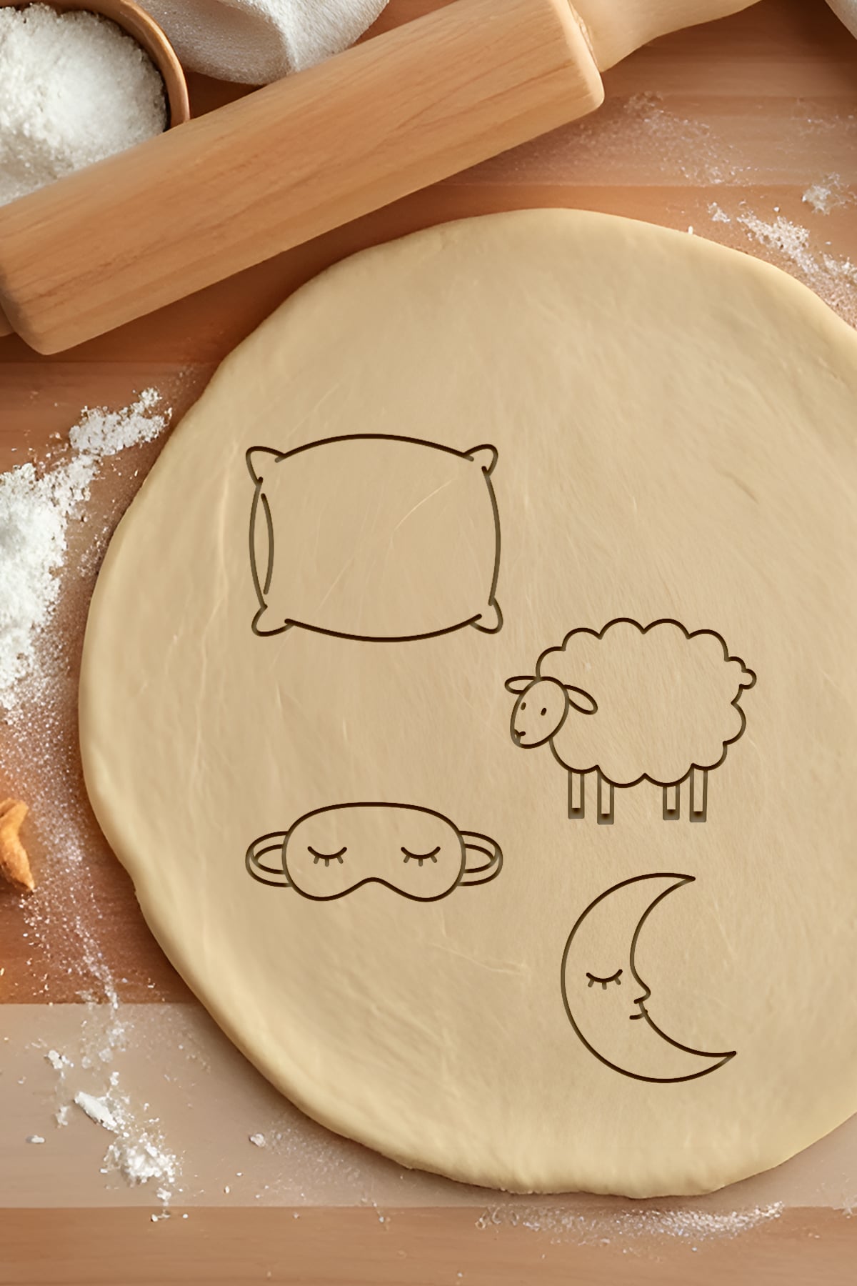 Sleeping Set Cookie Cutter, Biscuit Cutter 3d model