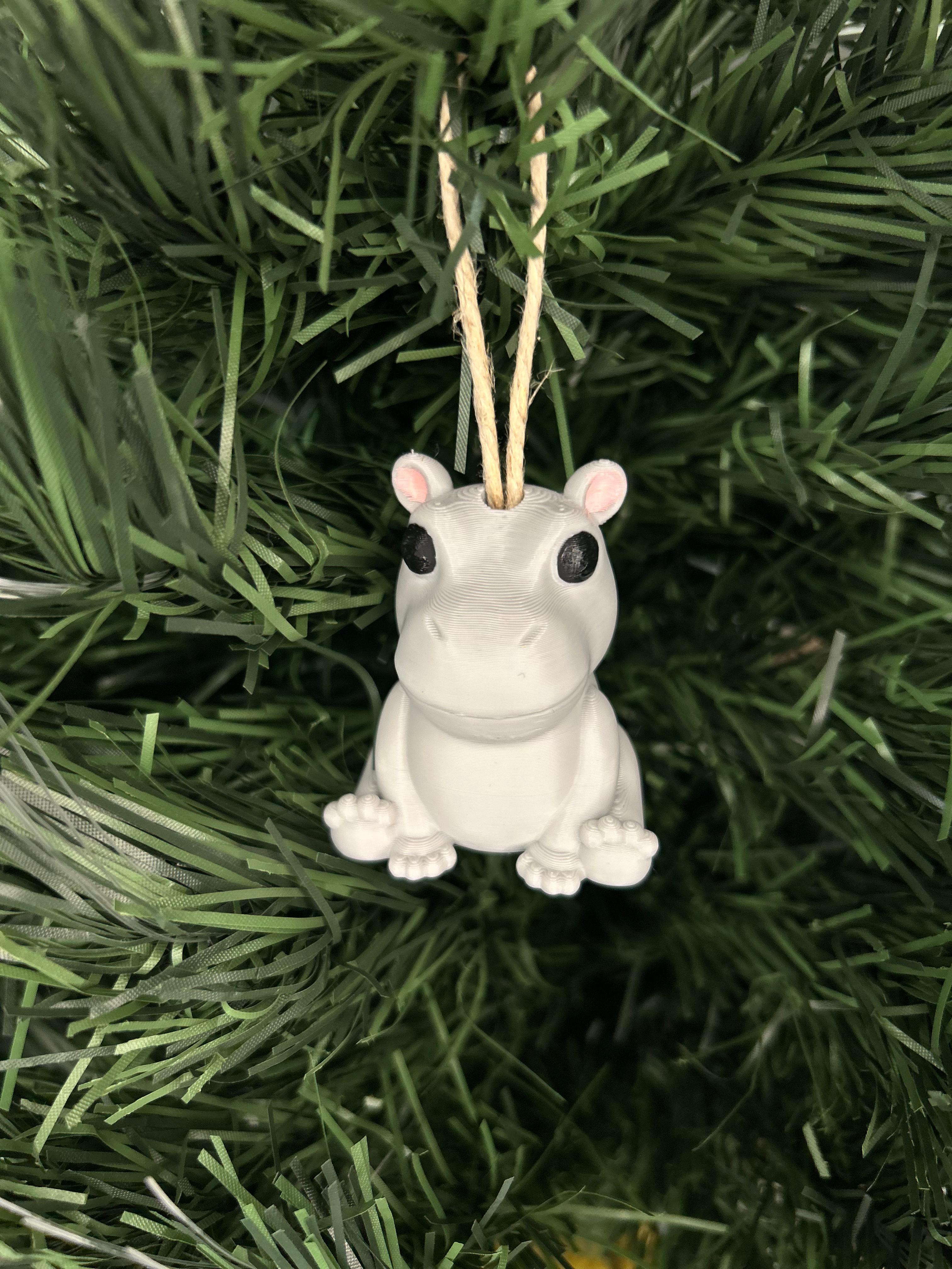 Sitting Hippo Ornament 3d model
