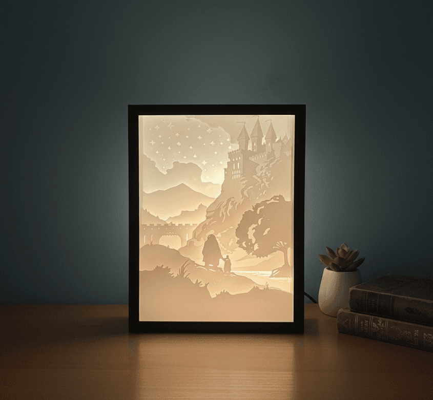 Harry Potter Hogwarts Shadow Box 3d Lamp 3d model
