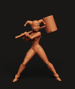 Jester Mallet Girl STL | Comic Villain 3D Print | Figurine 3d model