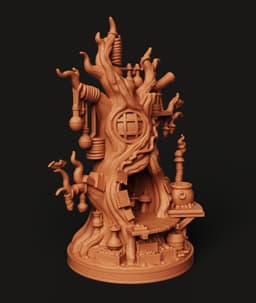 Fantasy Alchemist Tree STL | RPG Terrain 3D Print | Magic Decor 3d model