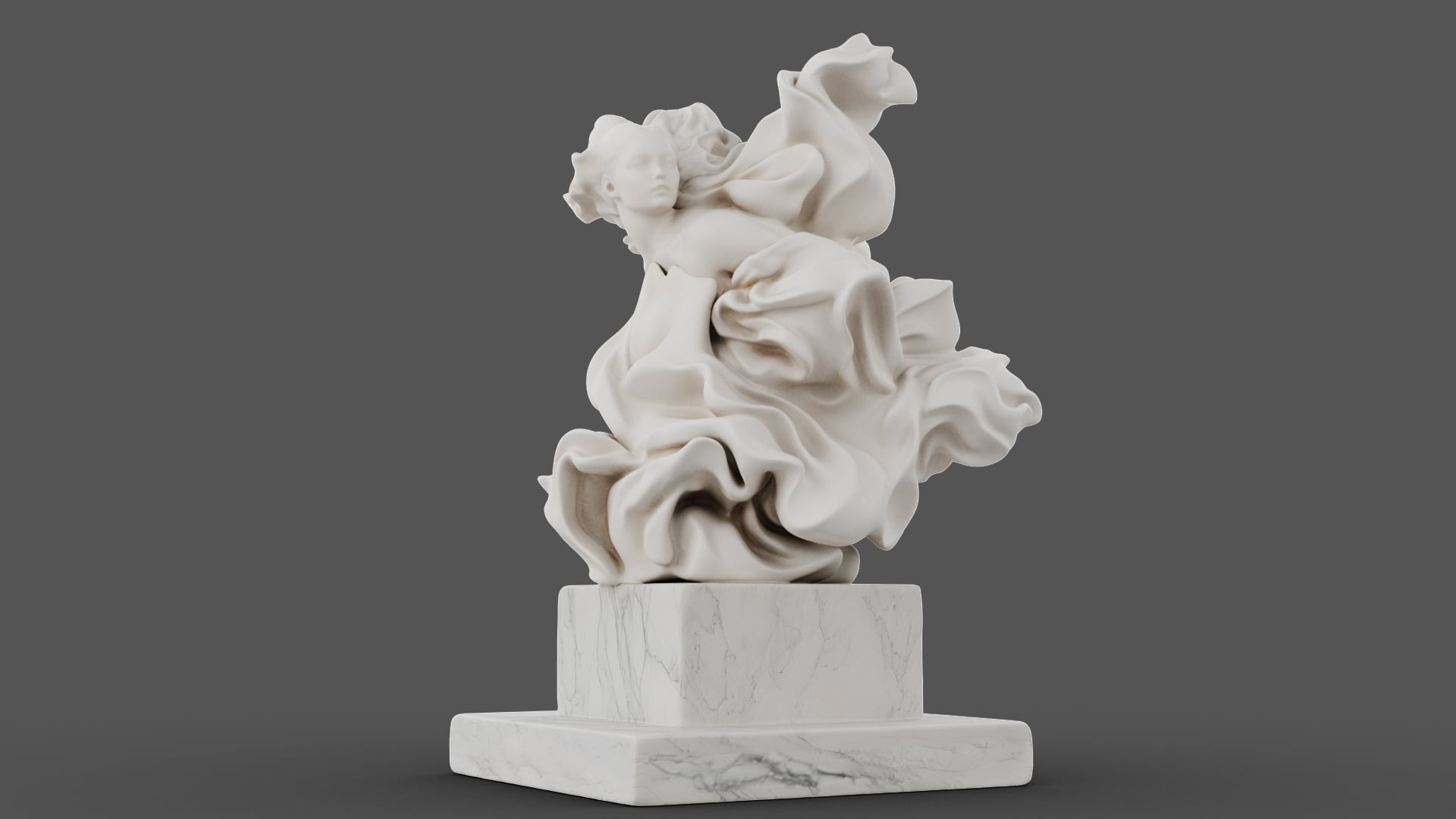 Drapery in Motion Marble Sculpture 3d model