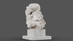 Drapery in Motion Marble Sculpture 3d model
