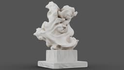 Drapery in Motion Marble Sculpture 3d model