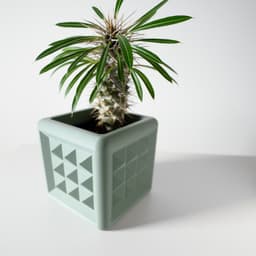 The Novo Square Planter Pot with Drainage Tray: Modern and Unique Home Decor for Plants 3d model