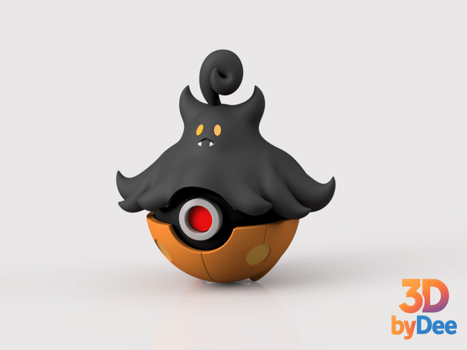 Pumpkaboo Poke Ball 3d model