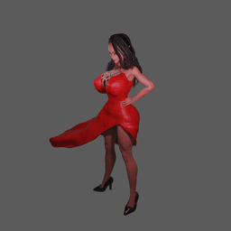 Sylvia Elegant Woman in Flowing Dress v2 3d model