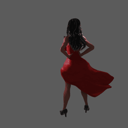 Sylvia Elegant Woman in Flowing Dress v2 3d model