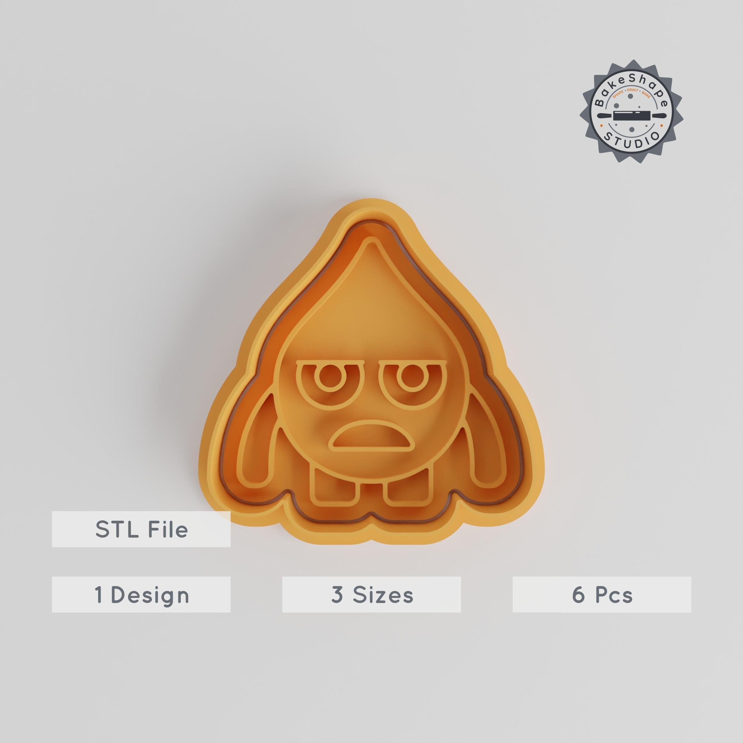 Tear Drop Monster Cutter & Stamp Set, Cookie & Fondant Tools, 6-Piece Bundle, S/M/L Sizes, Cartoon Character Design PRODUCT_3064 3d model