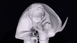 Quidditch Seeker: Harry Potter on Broomstick Chasing the Golden Snitch (STL File) 3d model