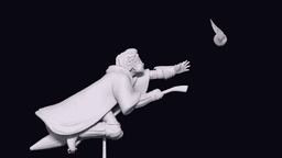 Quidditch Seeker: Harry Potter on Broomstick Chasing the Golden Snitch (STL File) 3d model