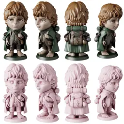 Lord of the Rings STL Files - Frodo Gandalf Aragorn - Fantasy 3D Print Models 3d model