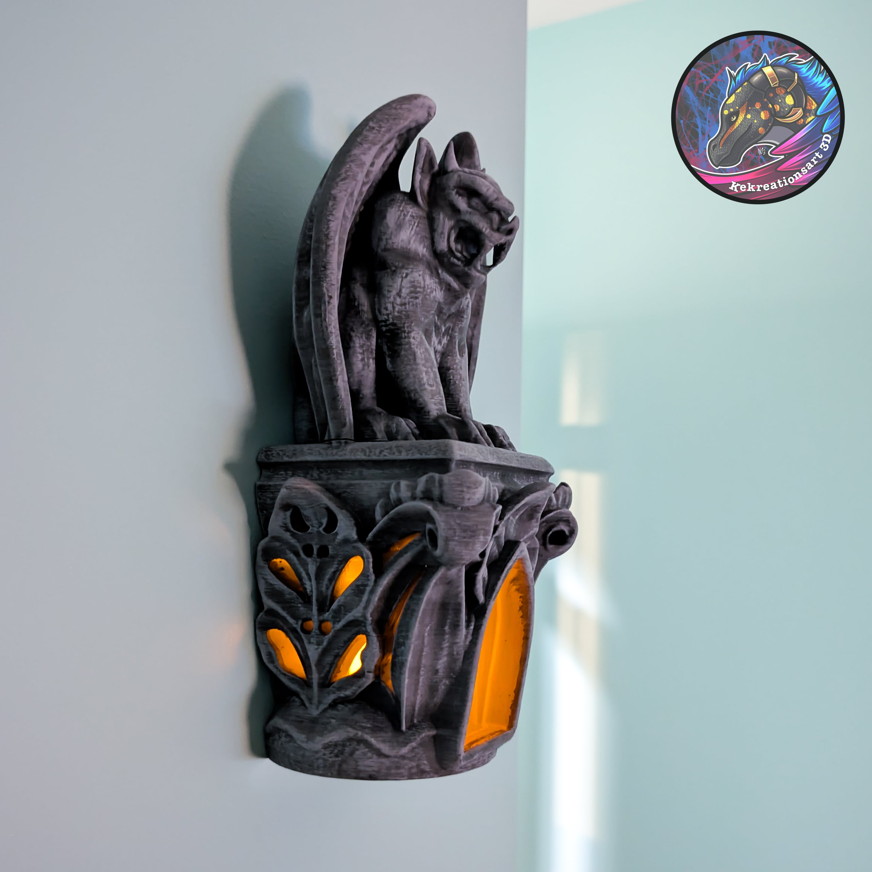 gargoyle wall statue and light 3d model