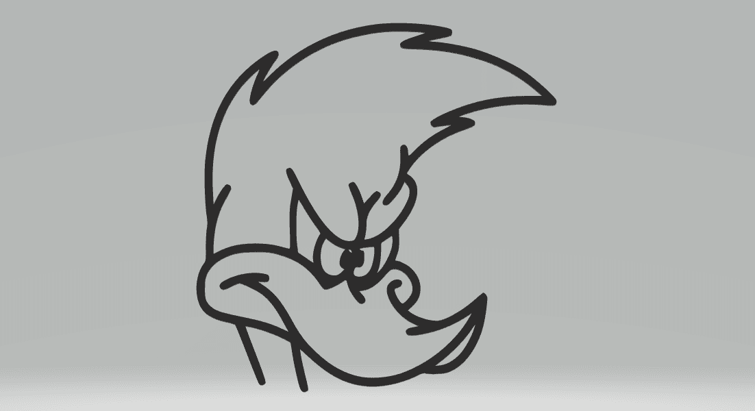 Woodpecker Angry Cartoon 2D Art.stl 3d model
