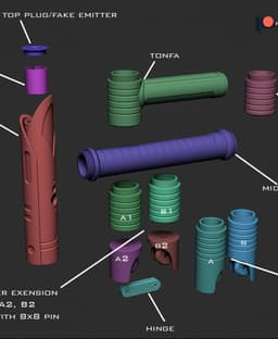 Jedi Temple Guard lightsaber - functional 3d model
