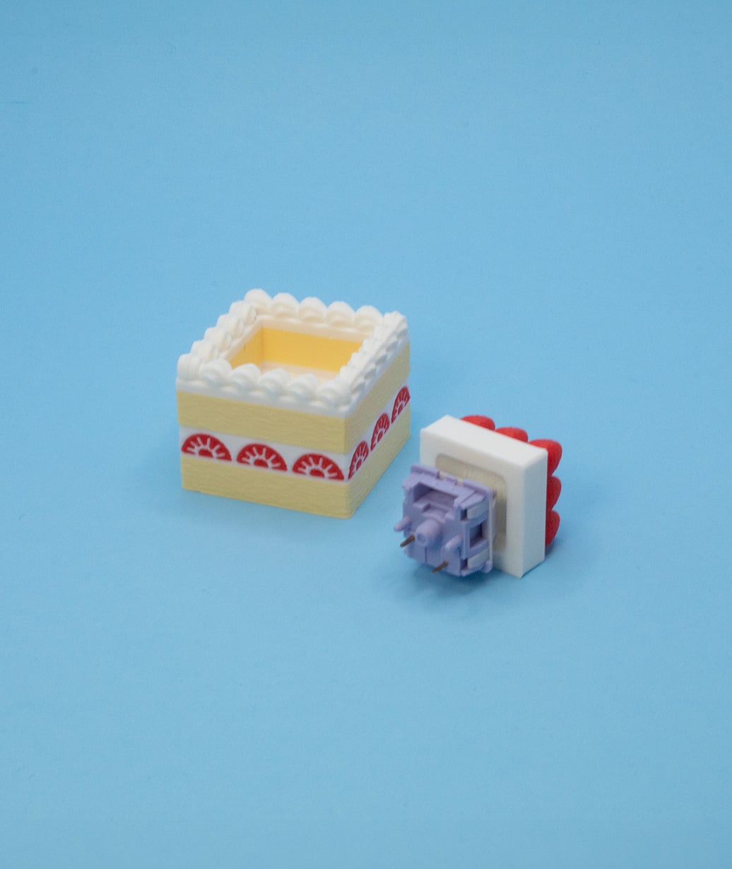 Square Strawberry Cake Fidget Clicker 3d model