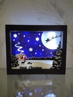 Christmas Light and Shadow Box, Santa Claus home 3d model