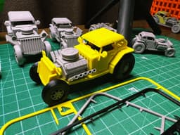 Hot Rod Kit-Card | Flat-Pack Mini Car (No Glue, No Supports, Single-Color Friendly) 3d model