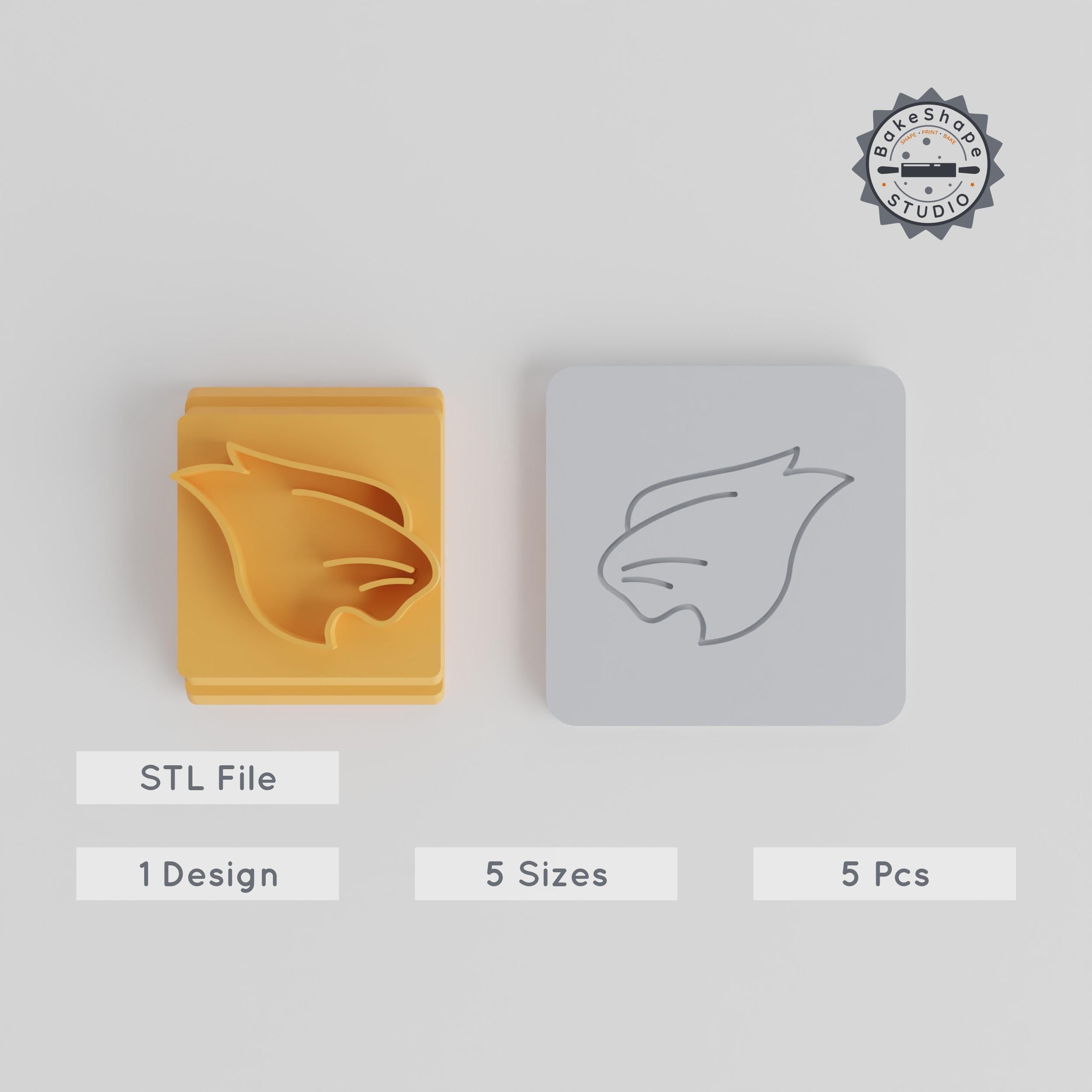 Tiger Stamp Tile Set, 5 Sizes, Animal Motif for Clay, Cookies & Fondant PRODUCT_3743 3d model