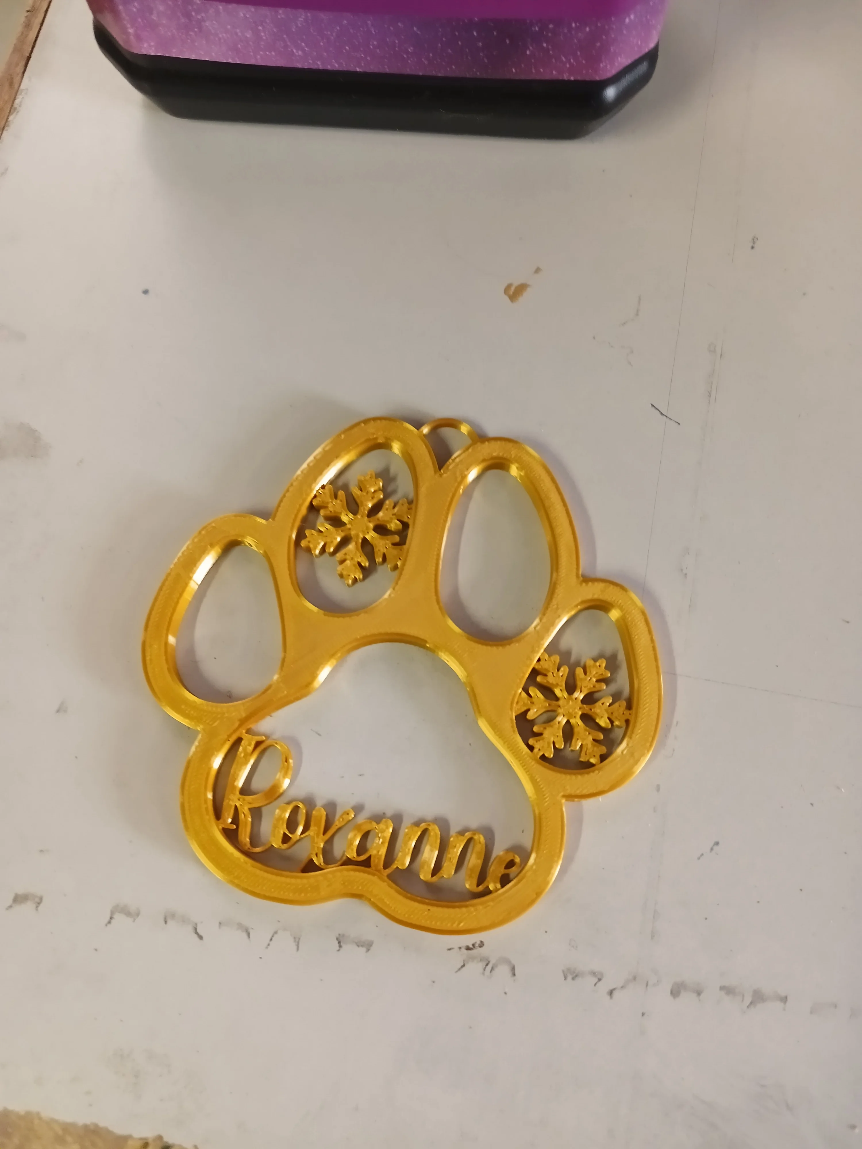 Roxanne Pet Dog Paw Print Christmas Ornament Decoration 3d model