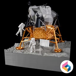 Lunar module display stand 3d model