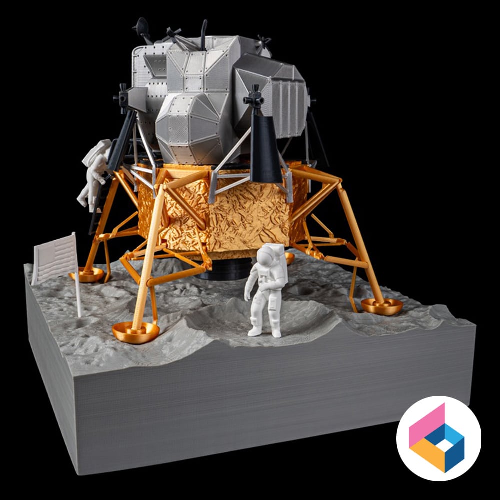 Lunar module display stand 3d model