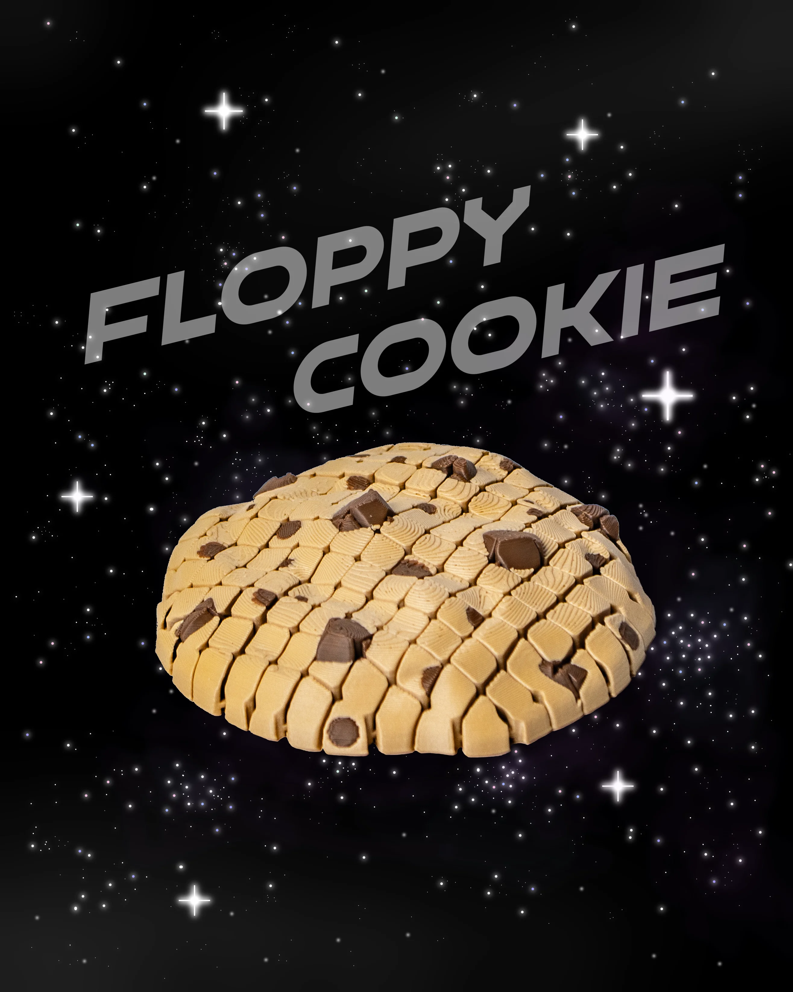 Floppy Chip Cookie - Articulating Chocolate Chip Cookie 3d model