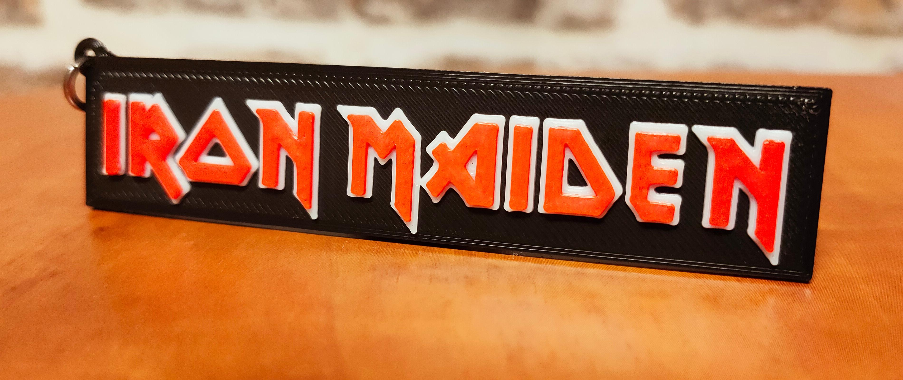 Iron Maiden keychain, dogtag, earrings, logo 3d model