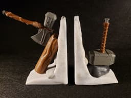 Thunder God Axe & Hammer Book End 3d model