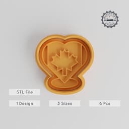 Heart Shape Cutter & Stamp Set, Love Design, Perfect for Cookies & Fondant, Includes 6 Pieces in S/M/L Sizes PRODUCT_5483 3d model