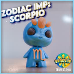 Zodiac Imp - Scorpio Edition Flexi Keychain, Bag Charm & Straw Buddy - 3D Print STL/3MF 3d model