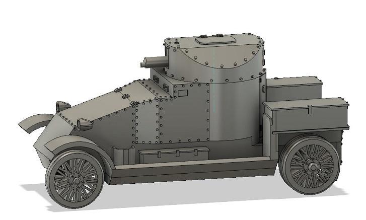 Lanchester Armored car 1/100 scale 3d model