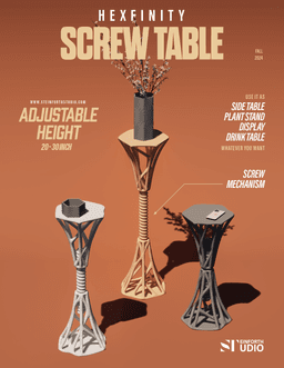 3D Printed Screw Table 3d model