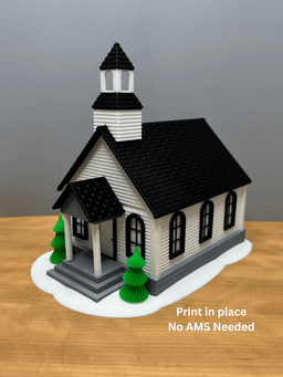 Christmas Village Chapel NO AMS or Glue Needed. 3d model