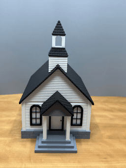Christmas Village Chapel NO AMS or Glue Needed. 3d model