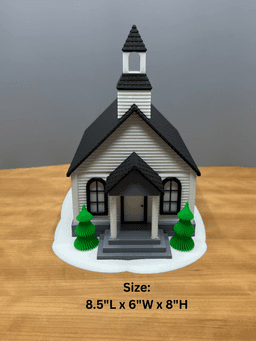 Christmas Village Chapel NO AMS or Glue Needed. 3d model