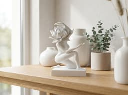 Lotus-Head Figurine – Modern Sculpture for Home Decor 3d model