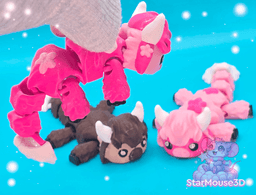 Blossom Highland Cow Flexis 3d model