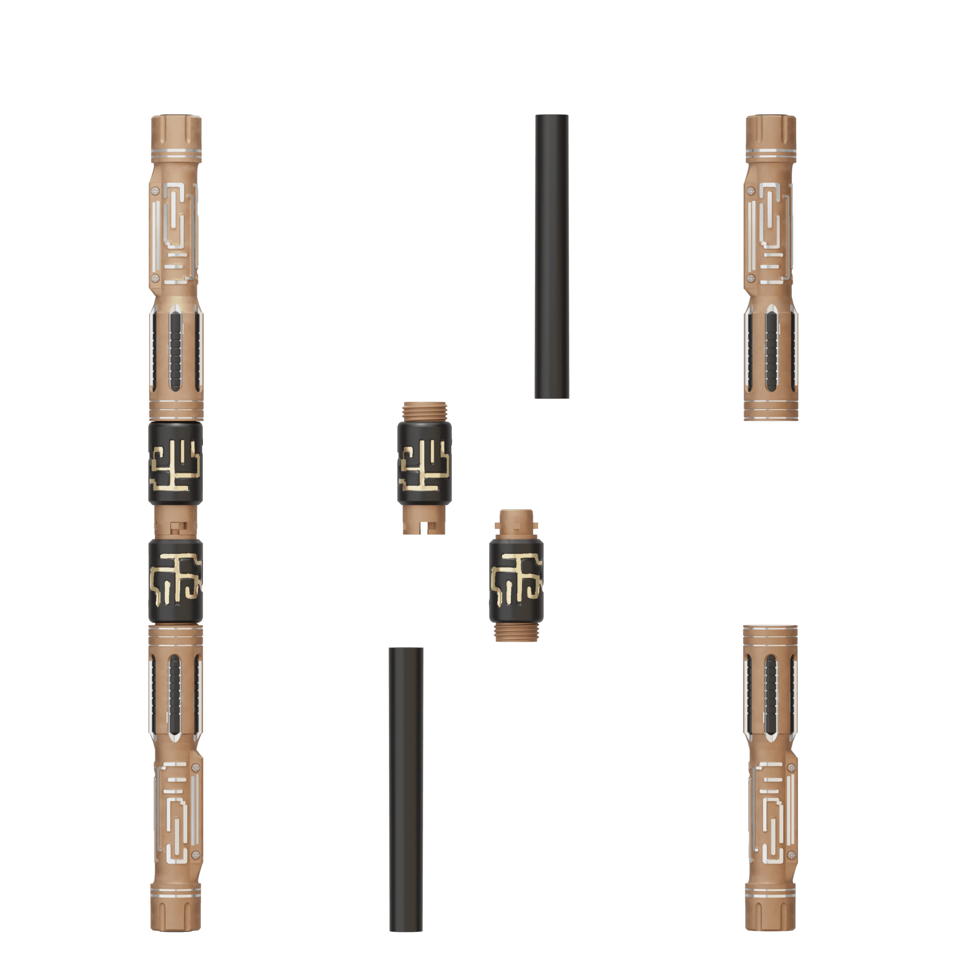 Print in Place Connecting Double Lightsaber Concept 5 3d model
