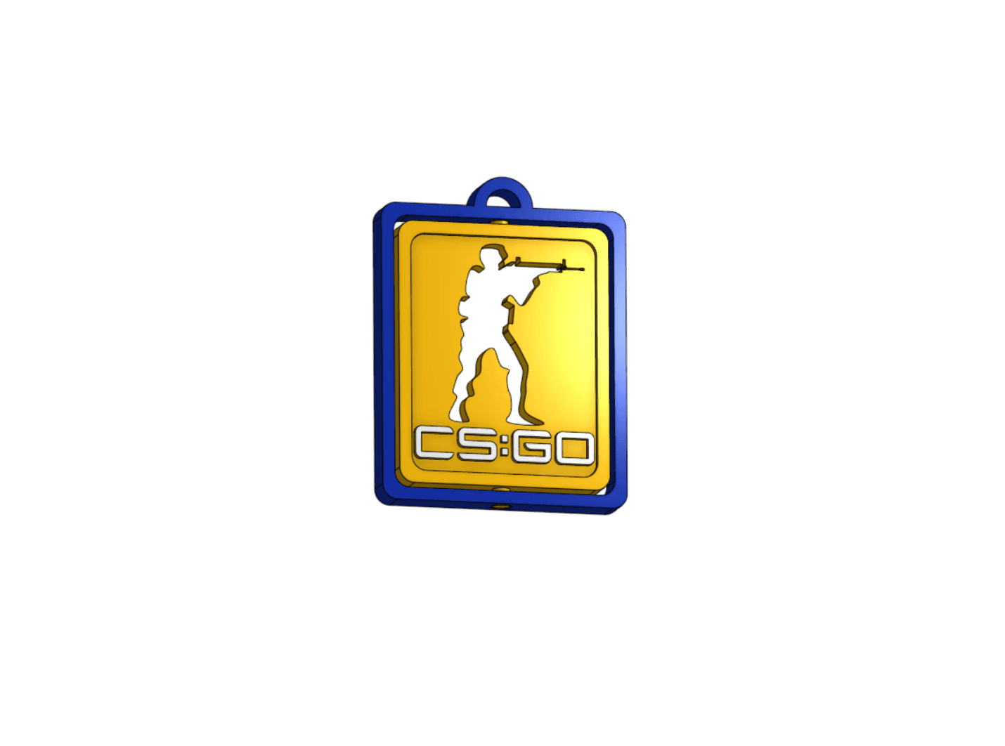 Counterstrike⢠- Global Offensive (CS-GO) inspired square rotating keychain - Print in place 3d model