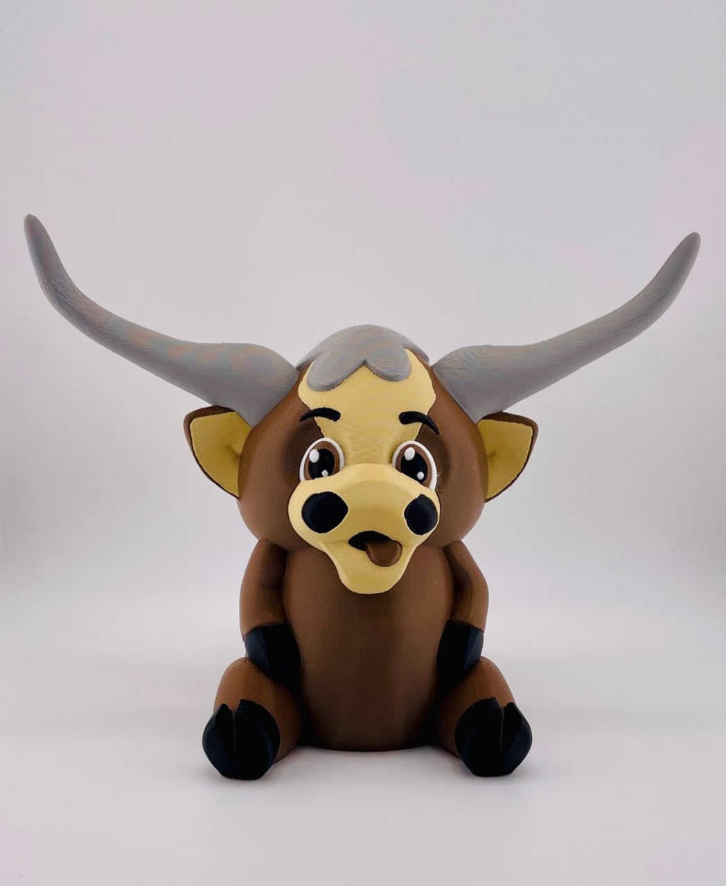 Plain Longhorn Cow Sitting 3d model
