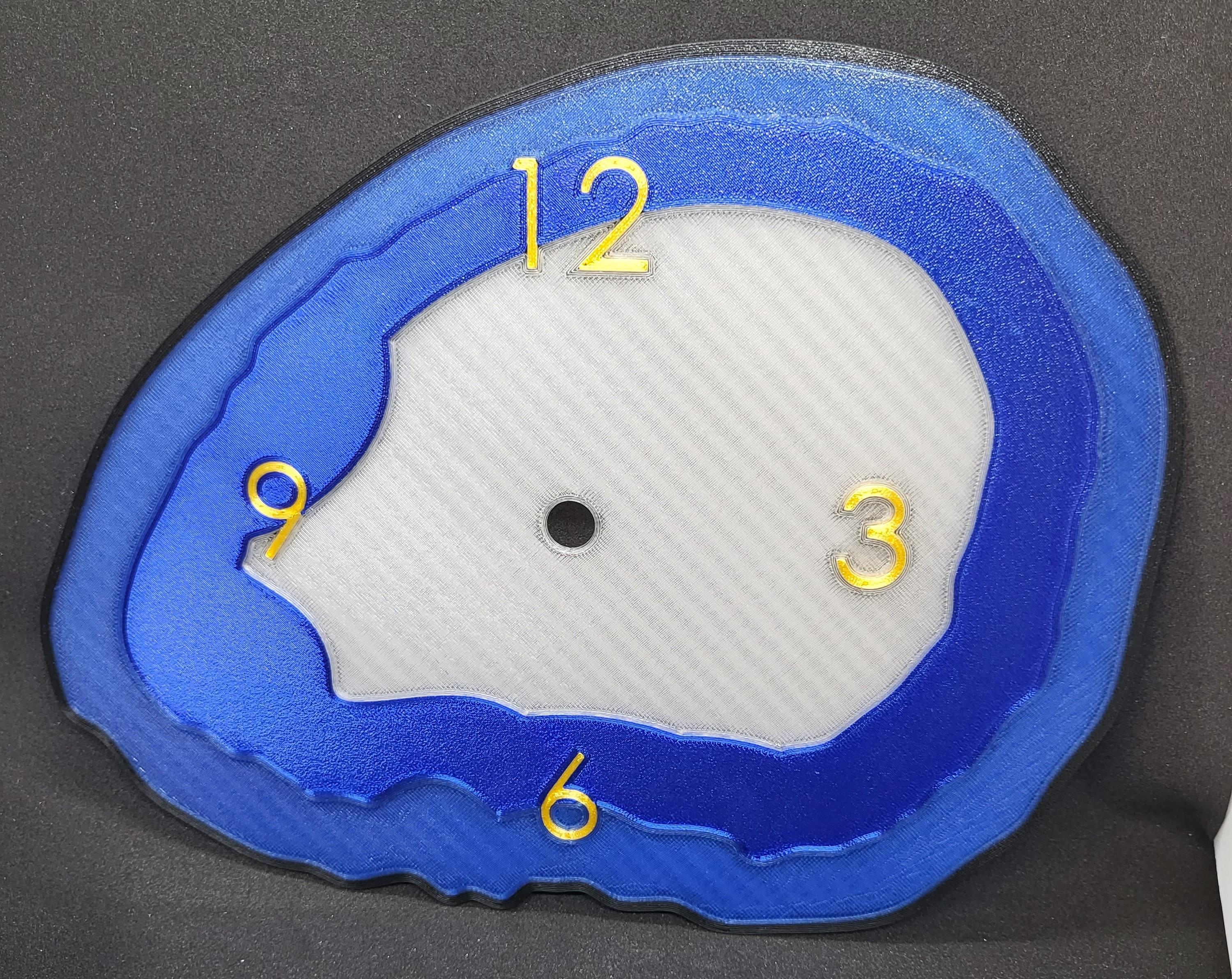 Geode slice clock/ornament 4 - multicolor 3d model