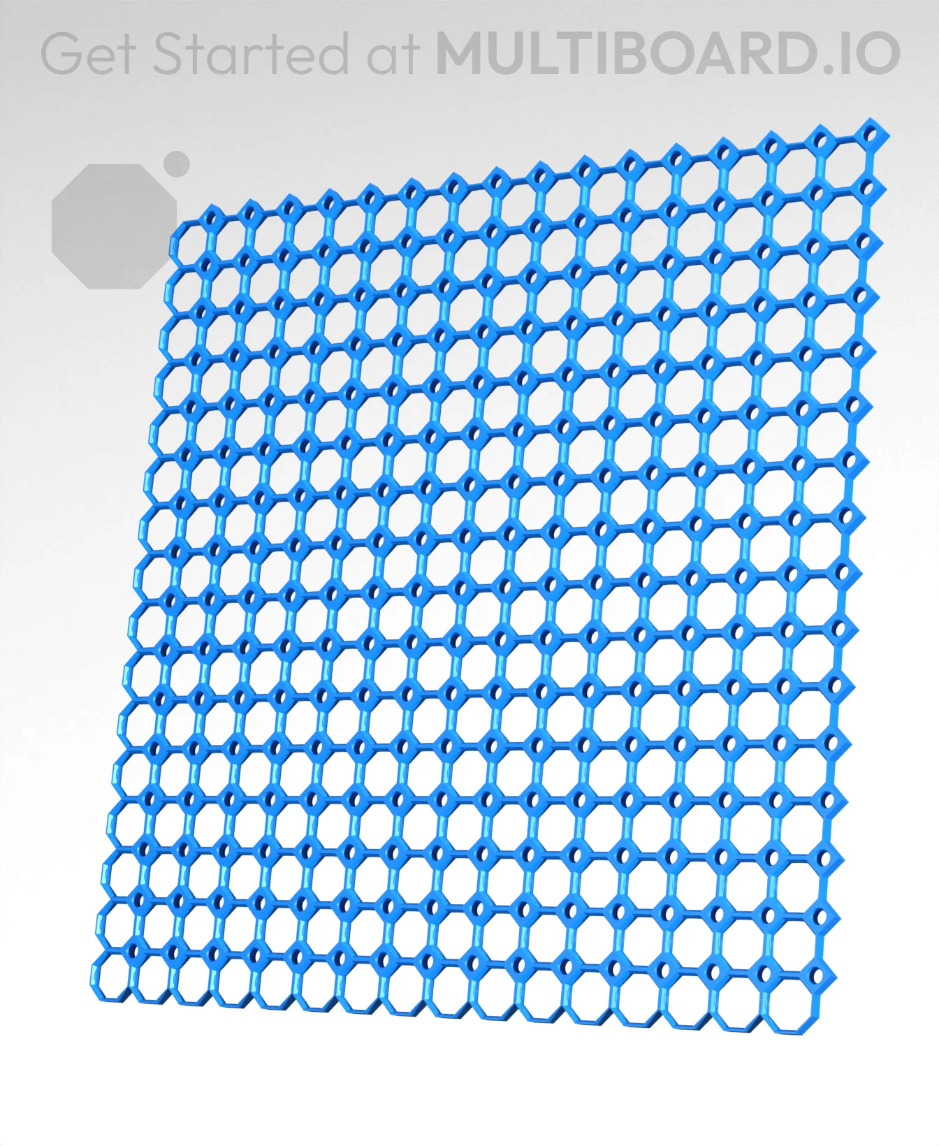 16x16 MU - Center Grid Interfitted - MultiBoard Octagon Plate 3d model