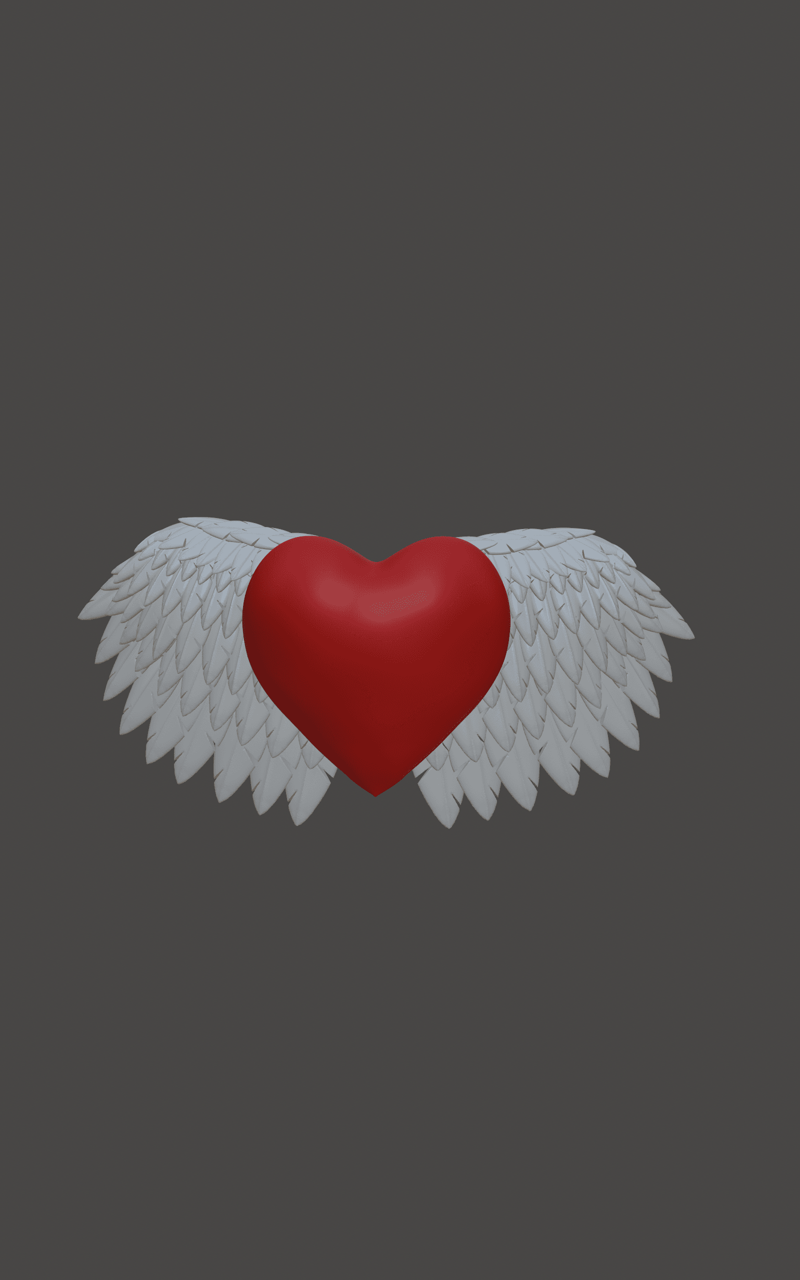 Winged Heart With Stand 3d model