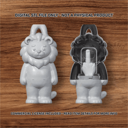 LION MIDDLE FINGER KEYCHAIN.stl 3d model