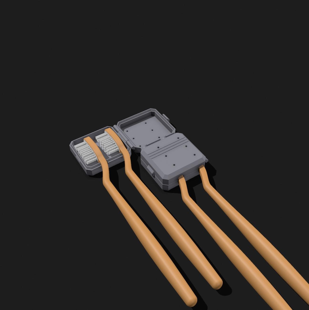 Double toothbrush case 3d model
