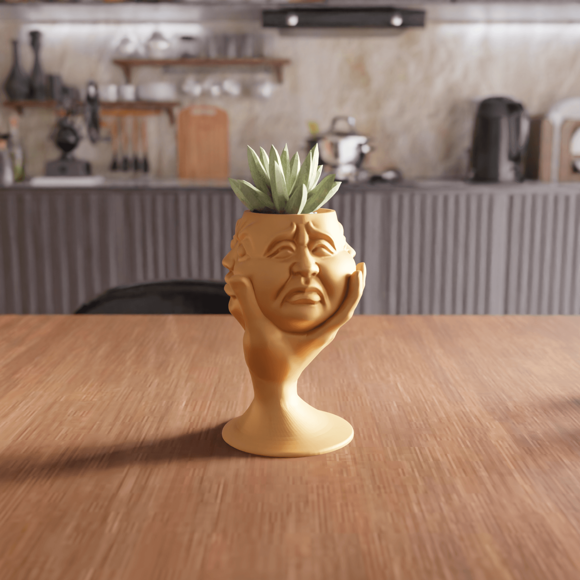 Multi-Face Emotion Planter Statue 3d model