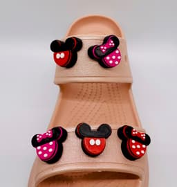 Mickey and Minnie Shoe Charms 3d model